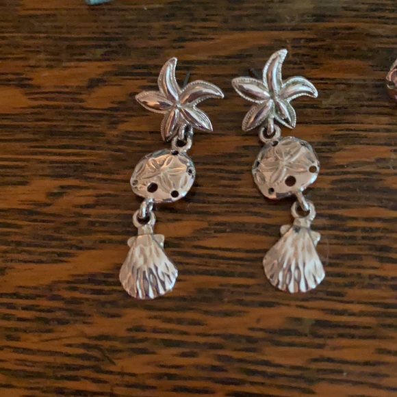 Earrings. Beach Vibe Silver color Lot of 3 pairs - Picture 6 of 11